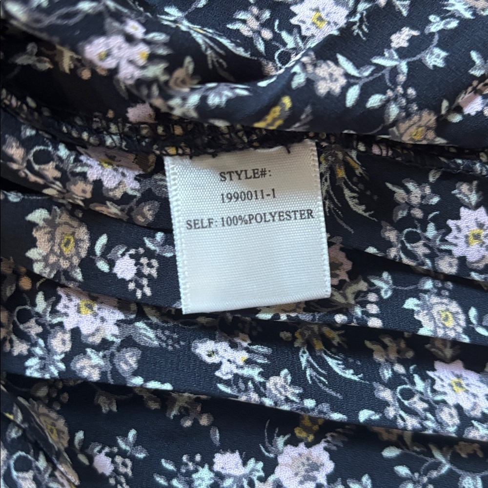 Current Air Black Floral Mini Dress Women’s Sz Small Oversized Boho Flowy - Picture 6 of 8